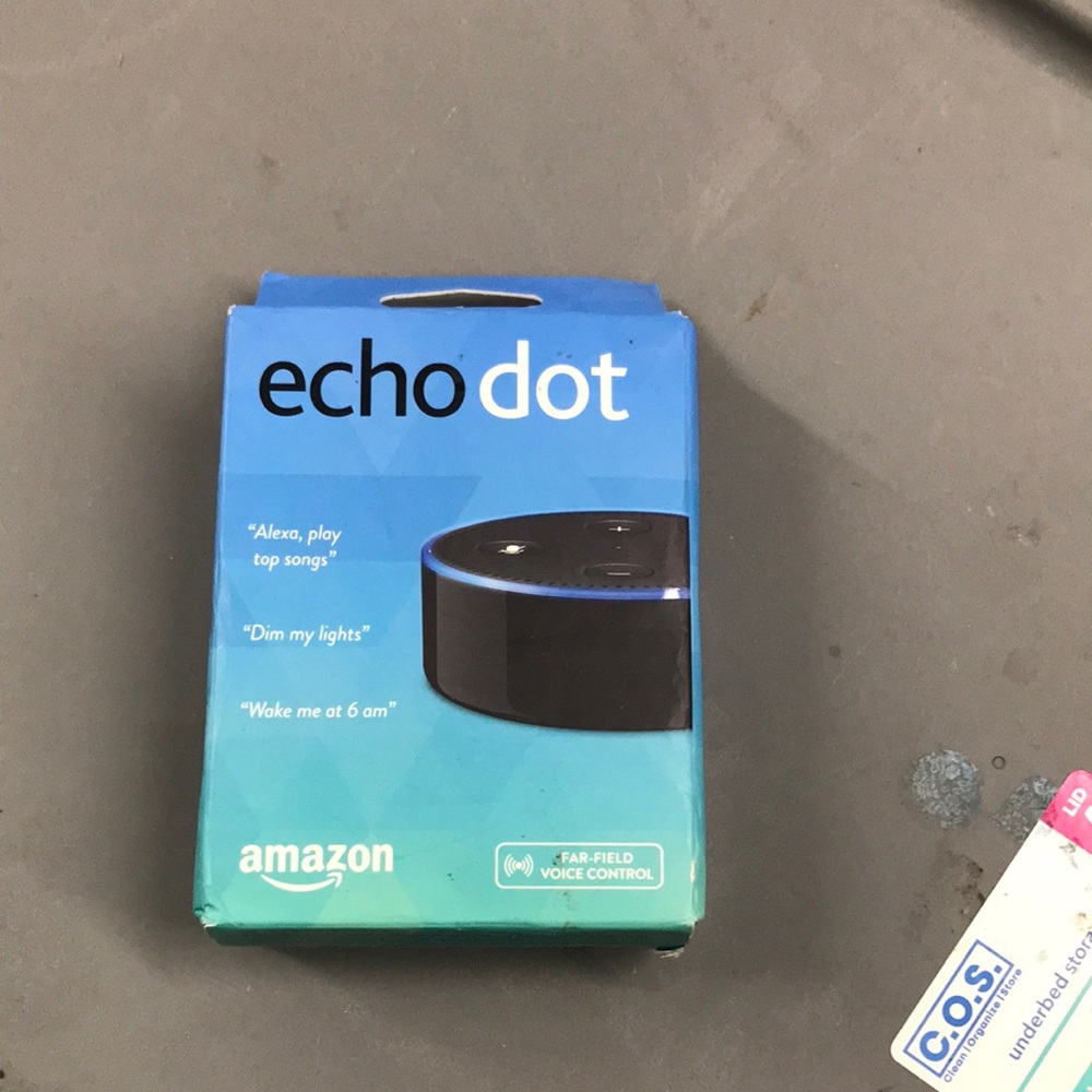 Amazon Echo Dot in Black and Blue